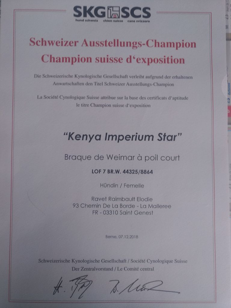 Du Cercle De Léma - Kenya est officiellement Championne Suisse.